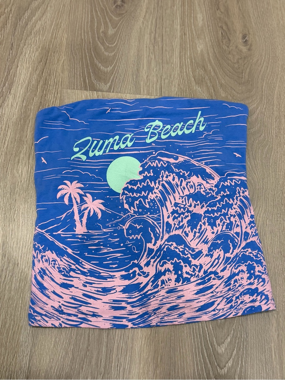 Blue strapless tube top retro